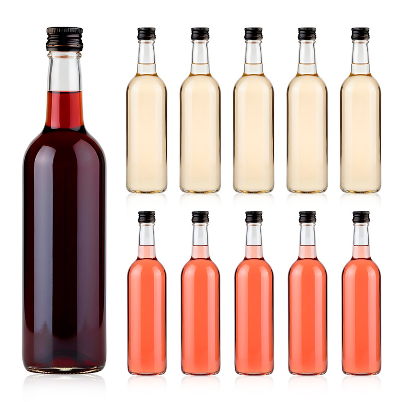 Image of 1/5/50 Pcs. Monopol Glass Bottles For Alcohol 375 Ml For Liqueurs, Juices, Olive Oil - Made Of Thick, Clear, Damage-resistant Glass