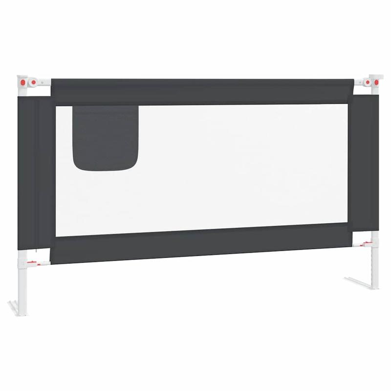 Ograda za dječji krevet 140x25 cm, tkanina tamnosiva