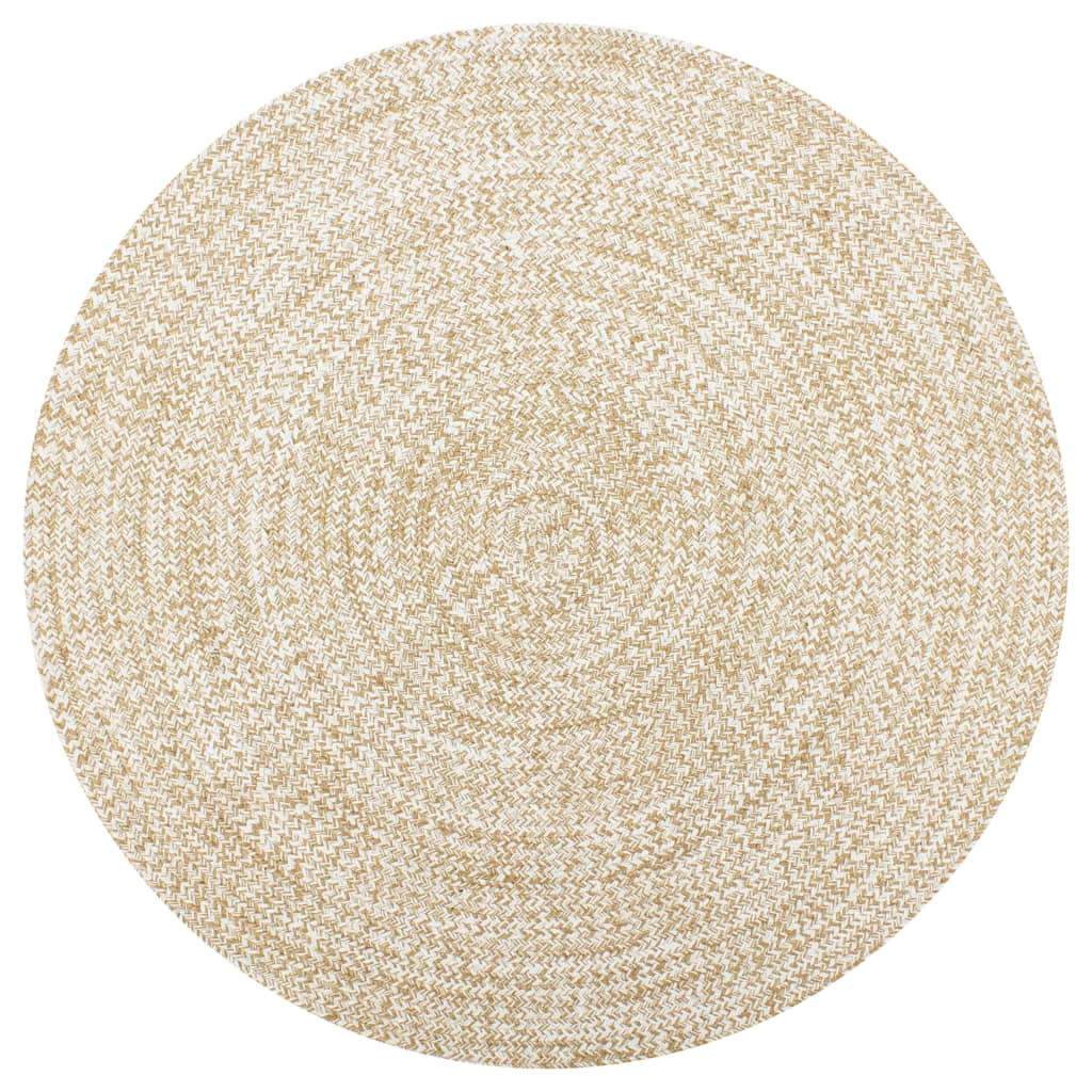 

Tapis fait à Jute Blanc et naturel 150 cm