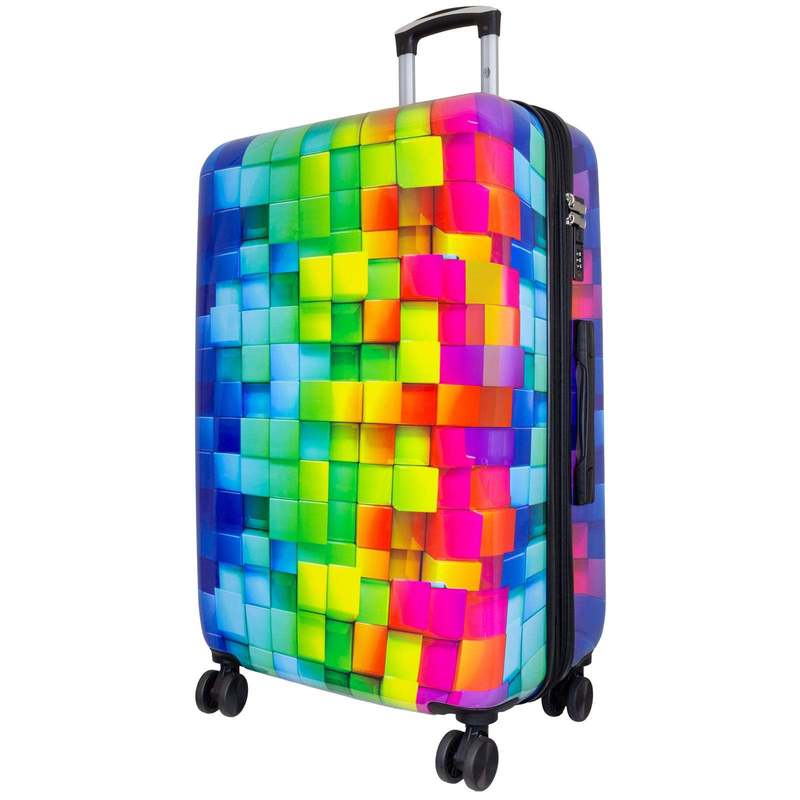 Mosaic Design Motif Suitcase – Travel Case With Pattern – Abs/polycarbonate Hard Shell – – Lightweight & Durable