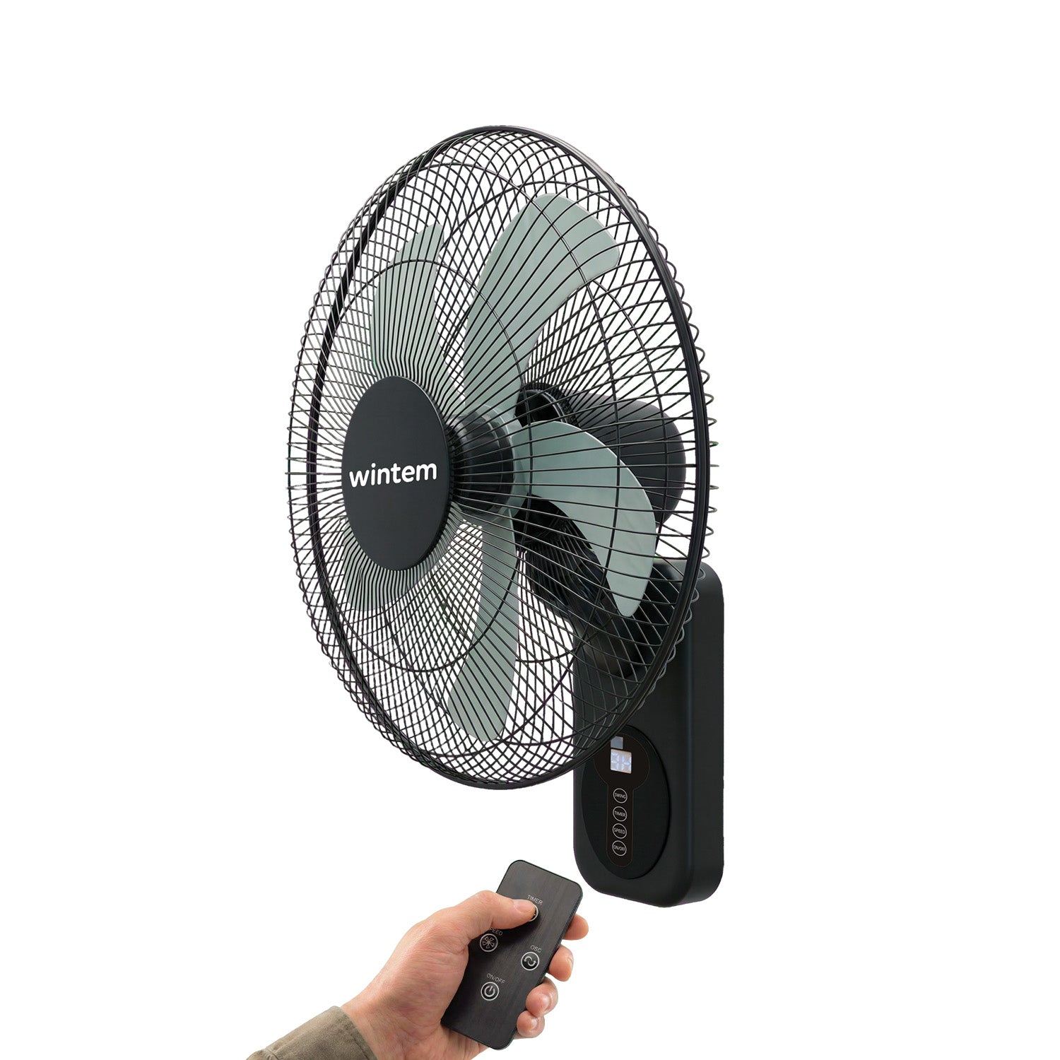 TEMU Ventilatore da Parete 40cm 60W - 8 Velocit� con Telecomando e Timer 9h - Oscillazione 120簞 e Inclinazione 30簞