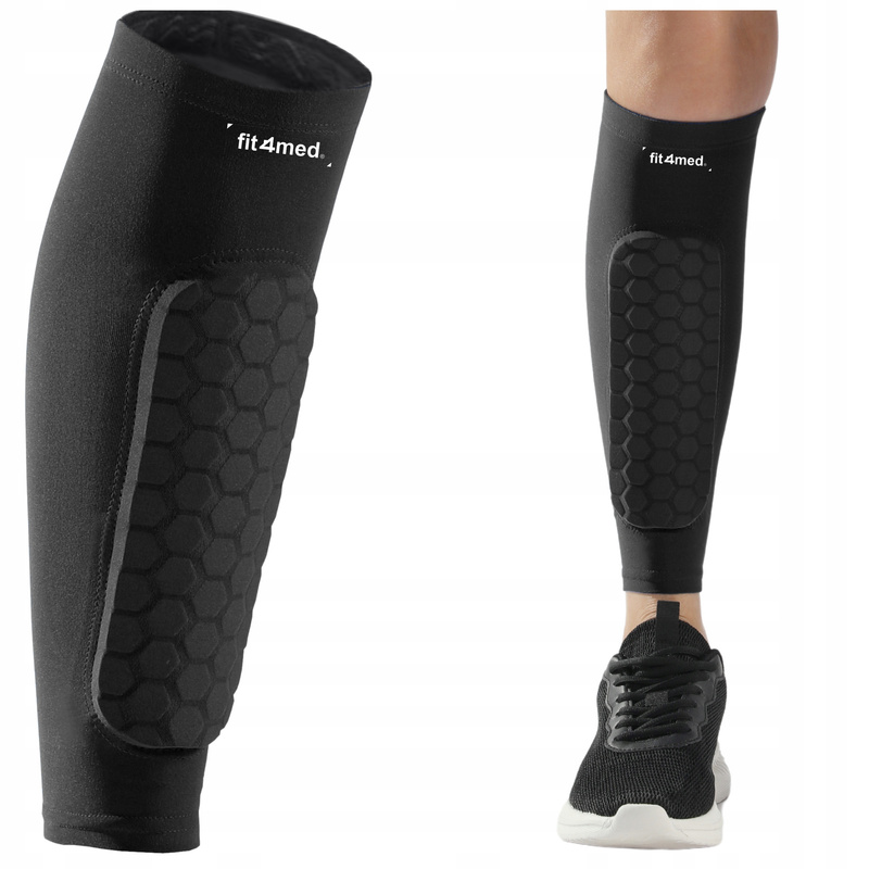 TEMU S/m Elastic Shin Guards With Knee Pads – 2 Pieces, Breathable Fabric, 3d Honeycomb Padding, Shock Absorption & Stabilization, Anti-slip Silicone