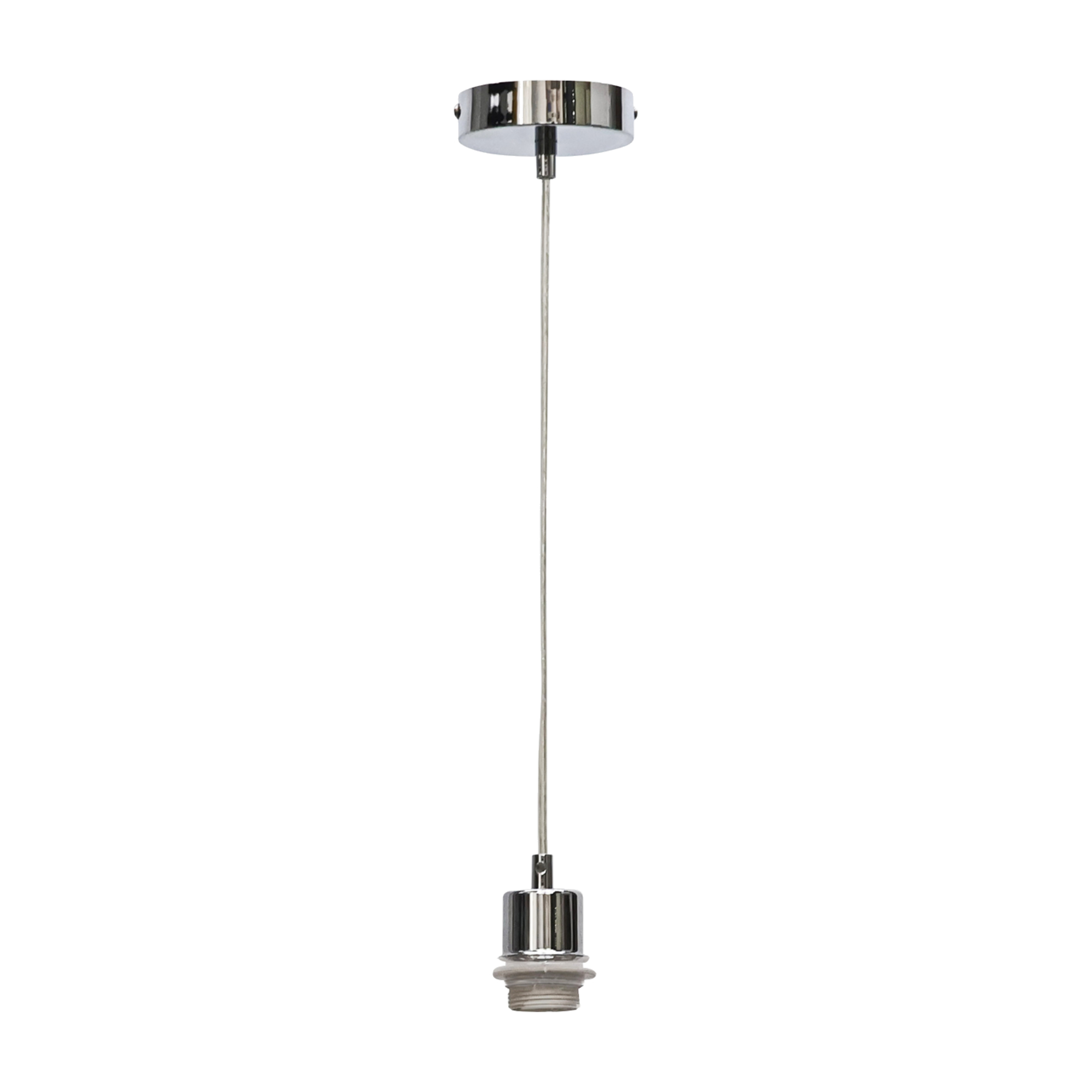 First Choice Lighting Carss - Polished Chrome Ceiling Pendant Flex Kit for Easy Fit Shade in Silver