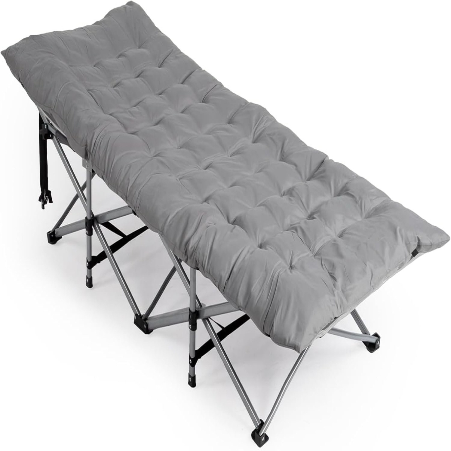 Image of Portable Wide Folding Field Bed Including Soft Mattress, Perfect For Outdoor Camping, Garden, Beach, Afternoon Nap At Home And Guest Accommodation.