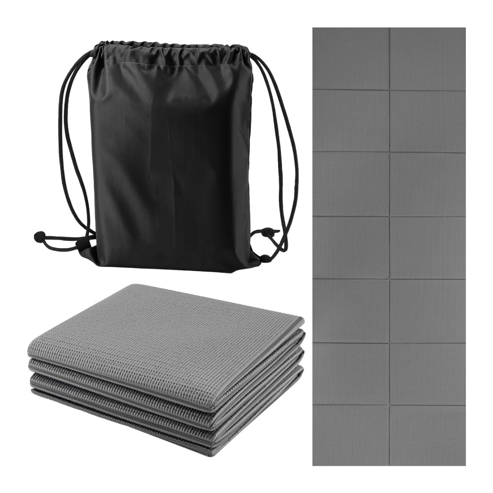 TEMU Travel Yoga Mat - 5mm Thick Foldable Non-slip Yoga & Gym Mat, Portable For Pilates/fitness, , Ideal For Travel & Home Workout