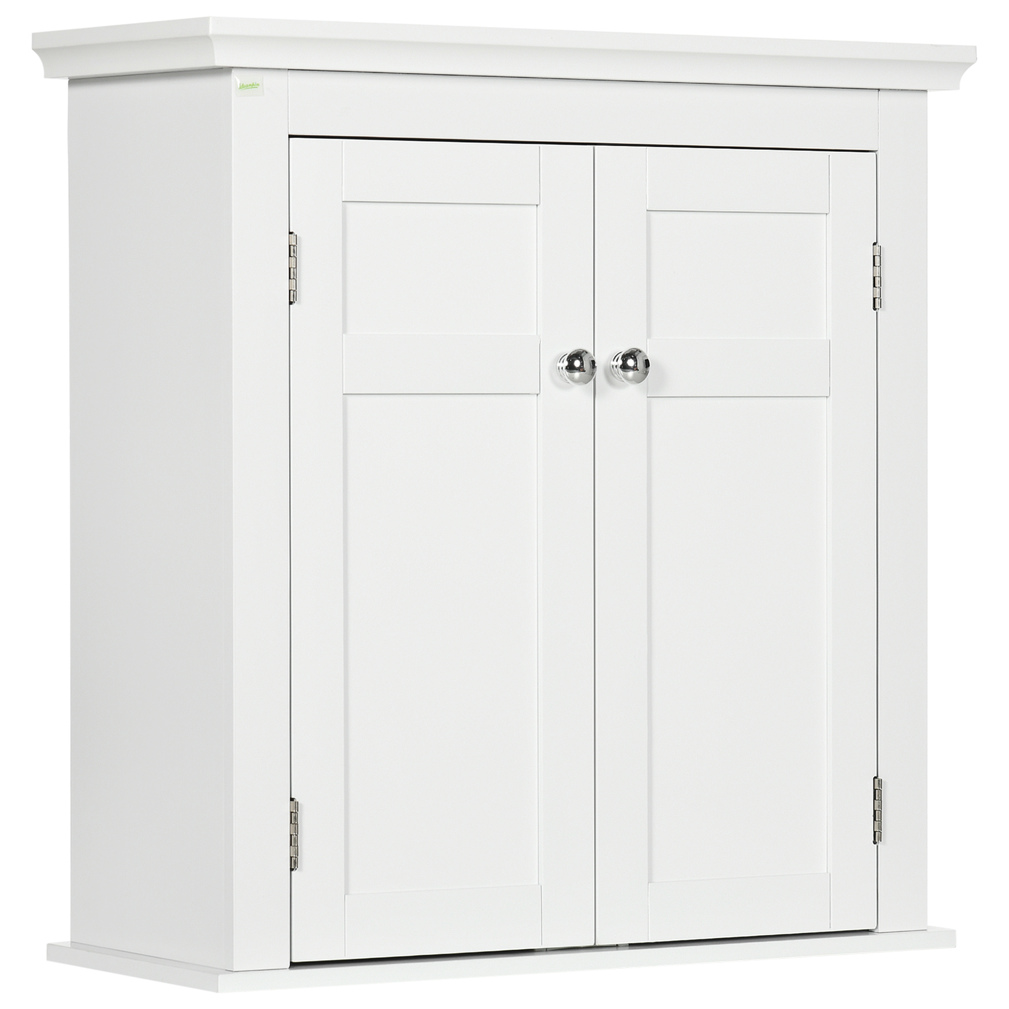Image of Kleankin Wall Mounted Bathroom Cabinet Bathroom Furniture Hanging With Adjustable Shelves And Magnetic Closing Doors Wall Cabinet For Kitchen Dining Room 58x24x60 Cm White