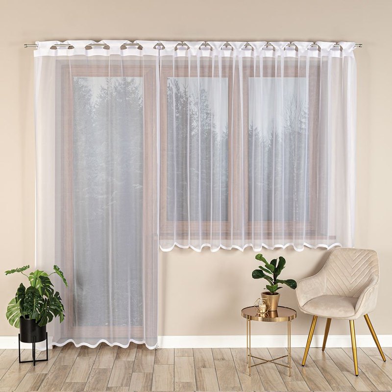 Elza Jacquard White Curtain 140x230 Cm