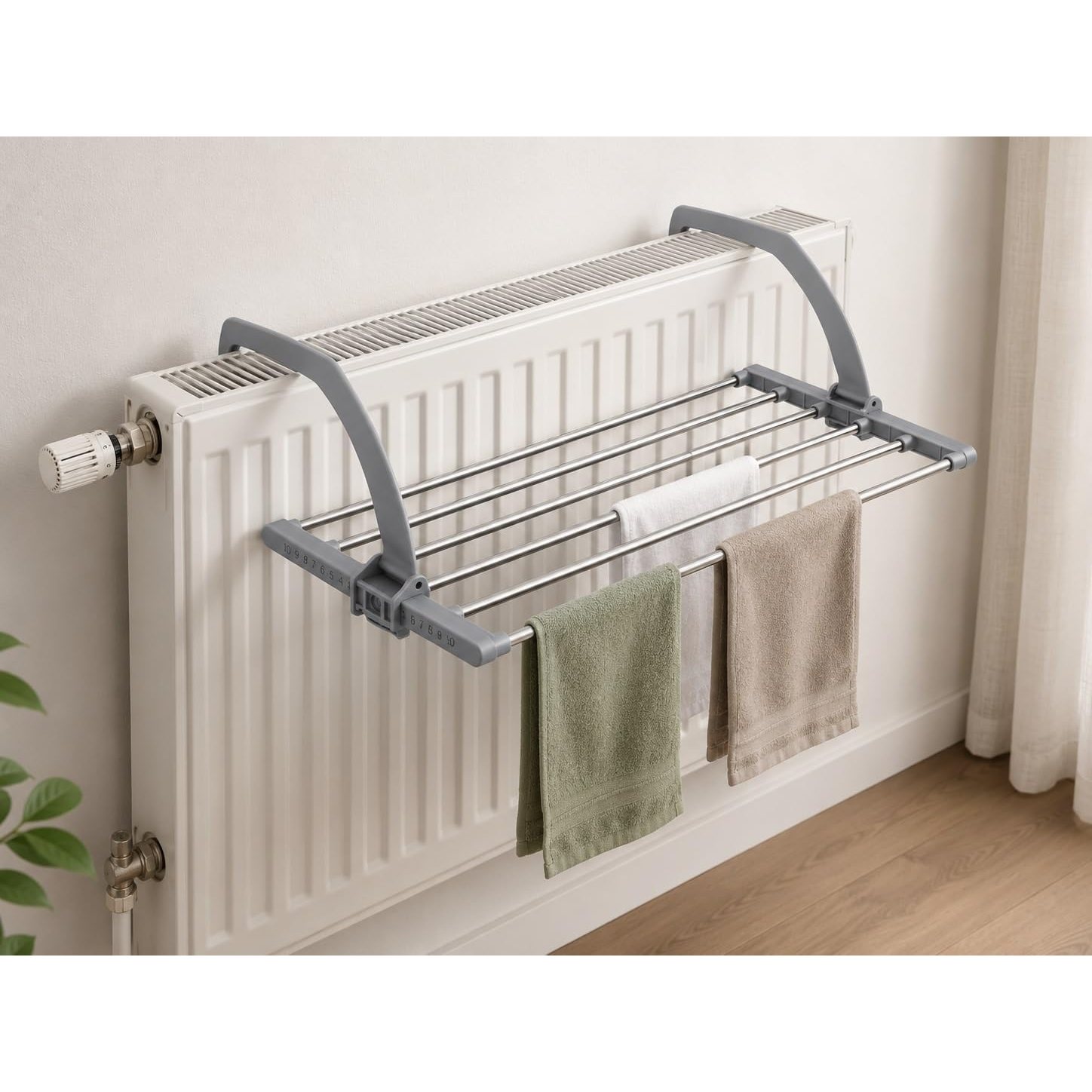 Image of Extendable Xl Radiator Tumble Dryer Stainless Steel 50-90cm