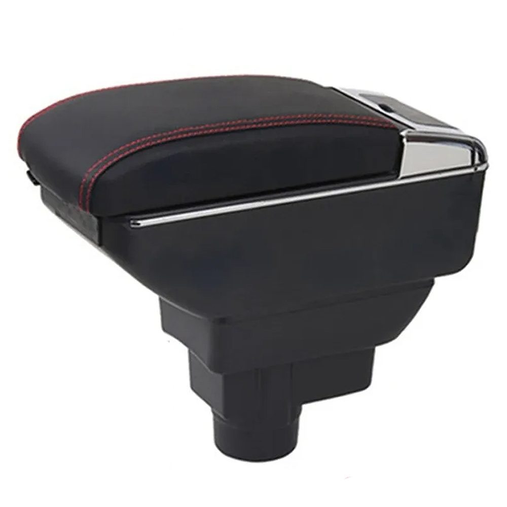 Armrest Car Middle Armrest Middle Console Organizer Console Armrest Box Compatible With D 2006-2015 Black Leather Storage Compartment 3d Rotatable Sliding Cover.