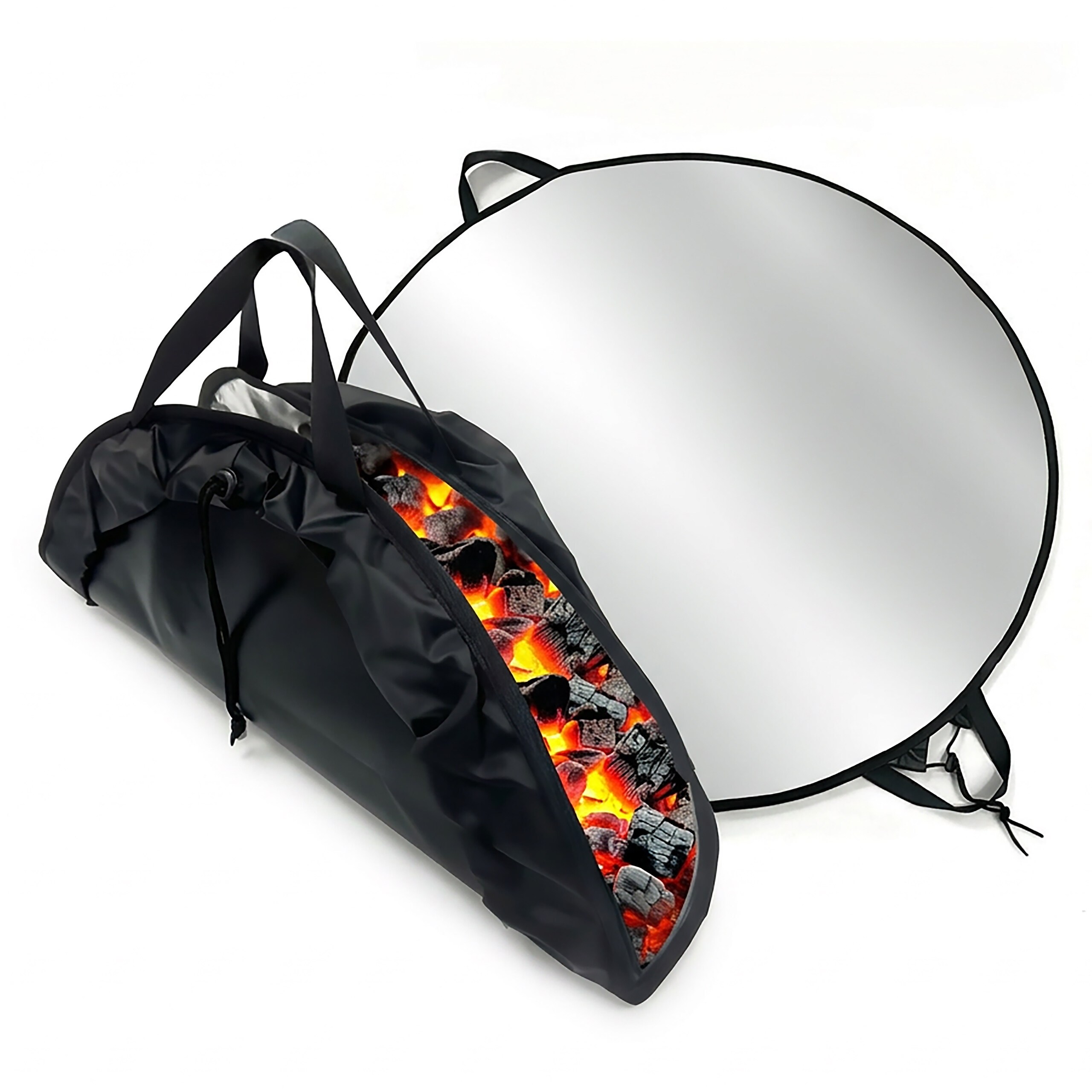 Fireproof Mat In Black/silver - Ø 100 Cm