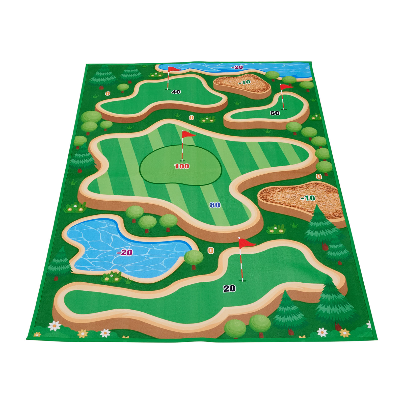 Golf Practice Set with Sticky Game Mat and Clubs