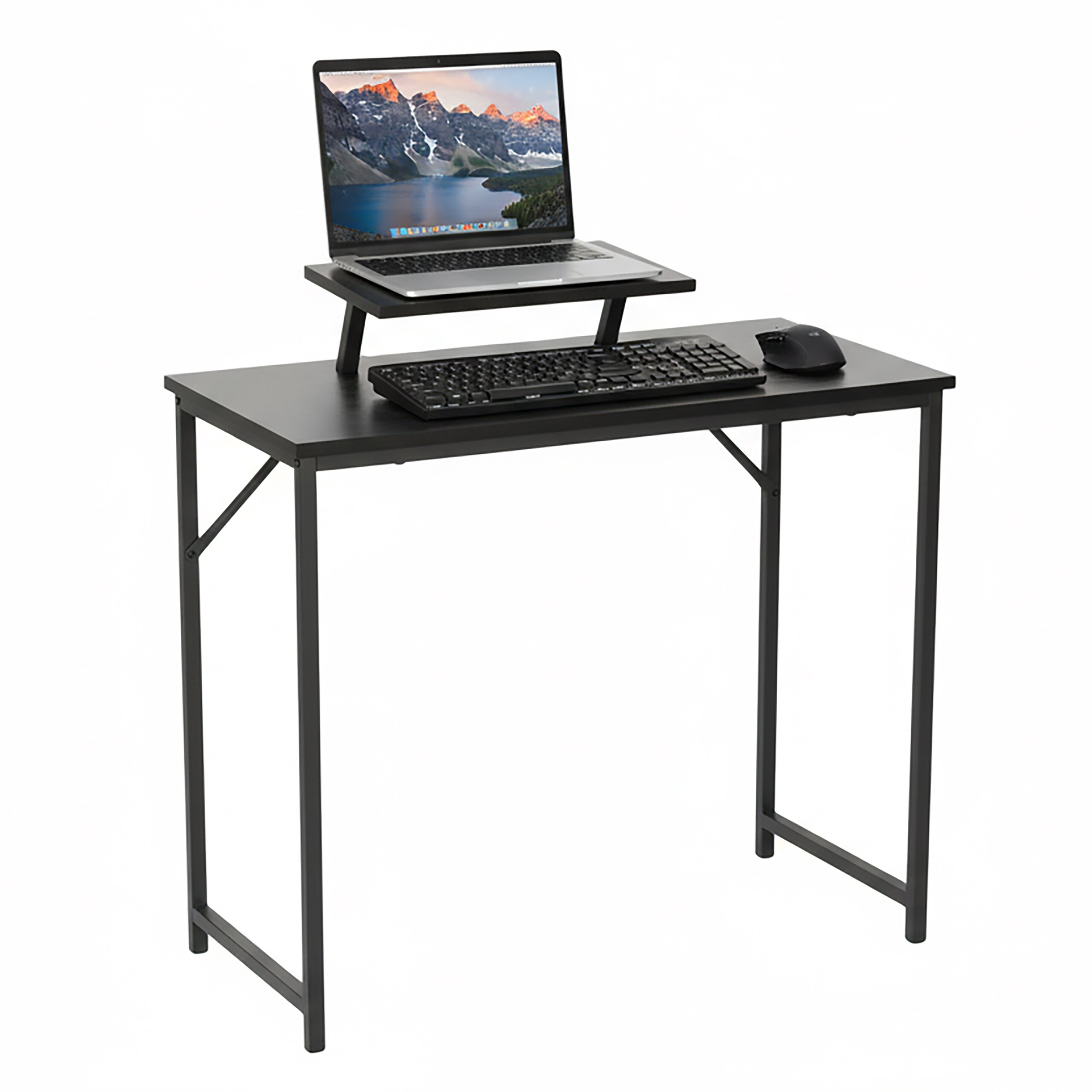 TEMU Scrivania, rialzo per monitor, 75 x 80 x 40 cm, MDF e acciaio, , ripiano removibile per monitor, piano fino kg, supporto fino a 5 kg, per lavoro