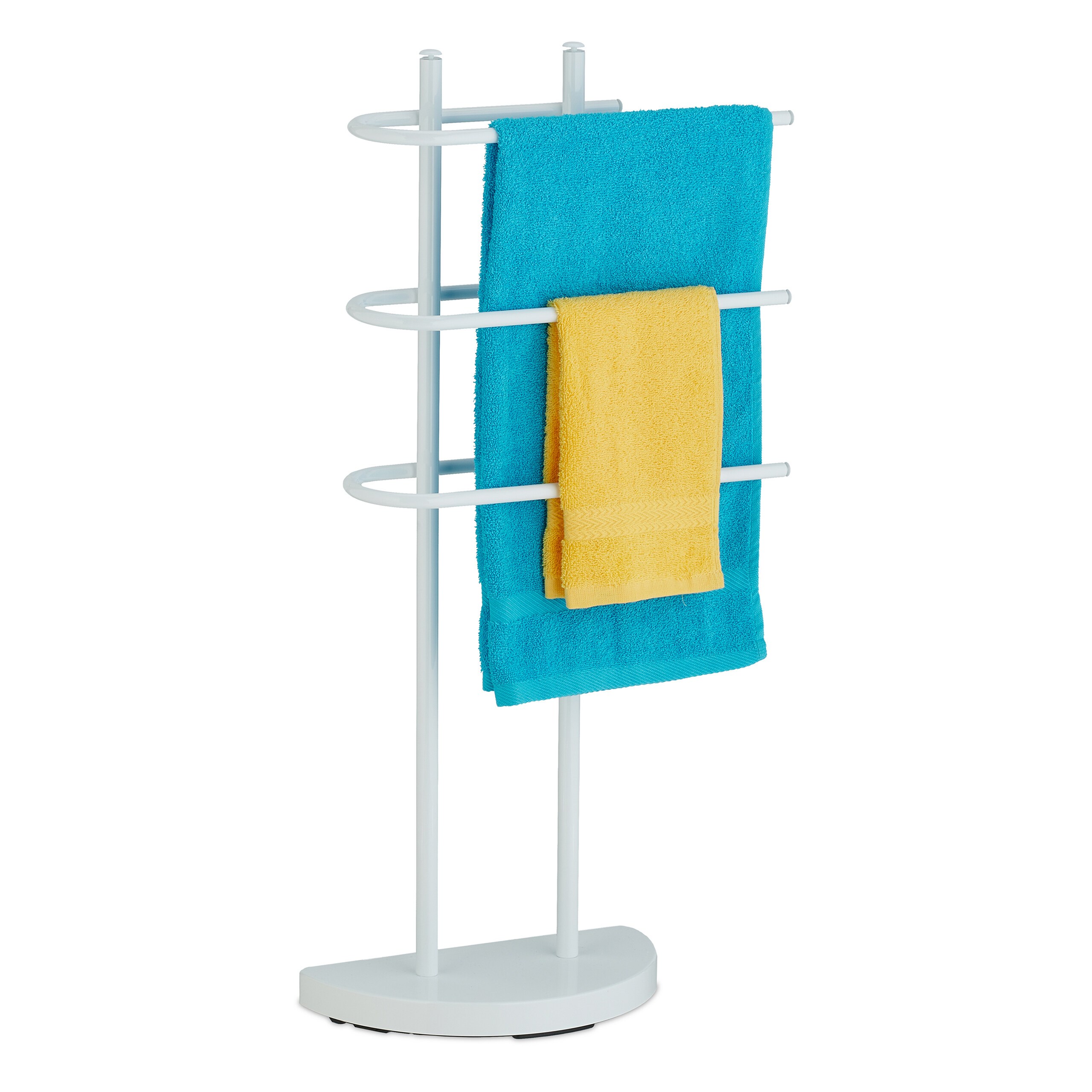 TEMU Portasciugamani 3 aste, ferro e plastica, 83 x 39 x 18 cm, , autoportante senza forare, per bagno, camera da letto e abiti, porta salviette,