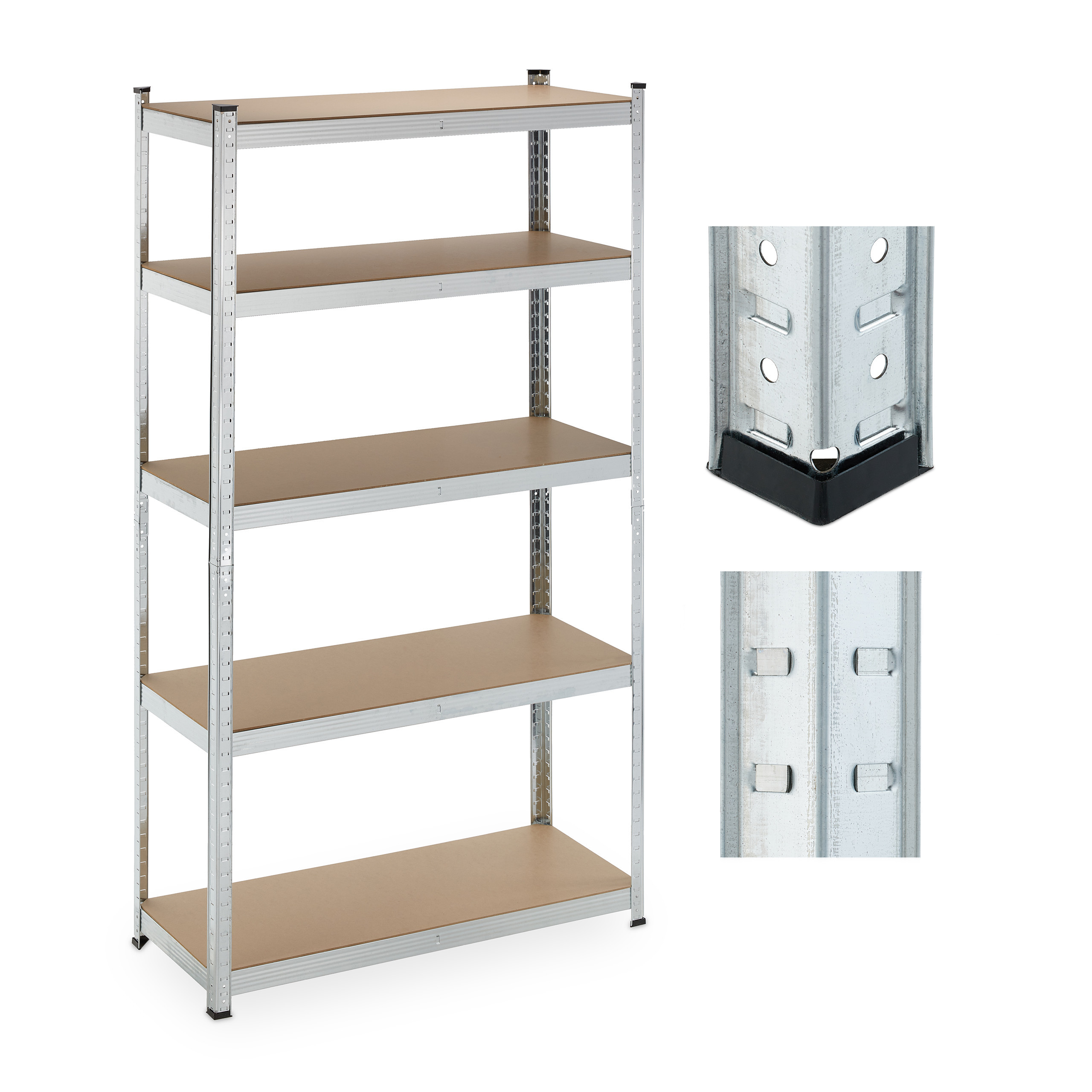 Heavy-duty Shelving In Silvery - (w)100 X (h)180 X (d)40 Cm