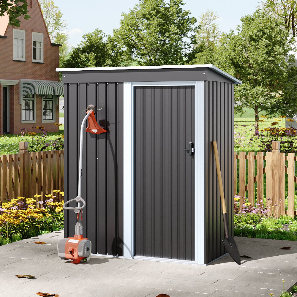   metal storage shed garden tool room temporary detachable carport outdoor warehouse for storing firewood yard tools lawn mowers bicycles size 164x77x182cm