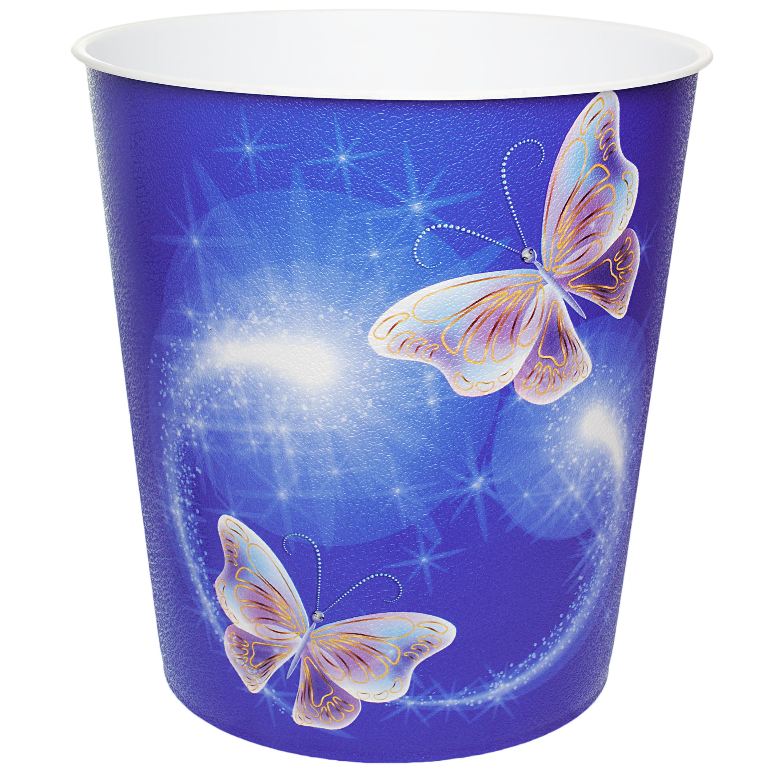 Image of Paper Basket / Container - "colorful Butterflies" - 10 - Plastic - Trash Can / Bucket - Storage Box For Kids / Office - - Waste