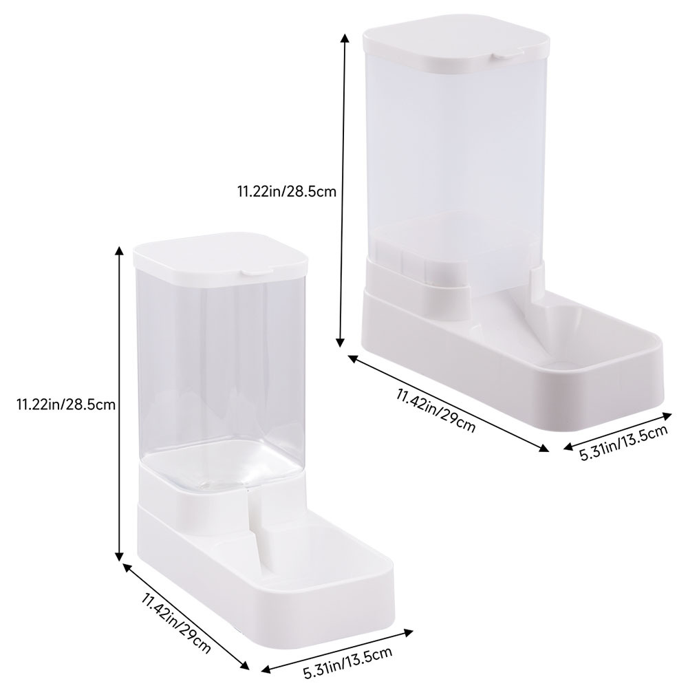 Pet Feeding Dispenser Set with Pet Water and Food Dispenser Transparent Dog Food Bowl Cat Feeding Station Large Capacity 3.8L Feeder for Dog Cat Puppy Kitten 28.5x29x13.5cm