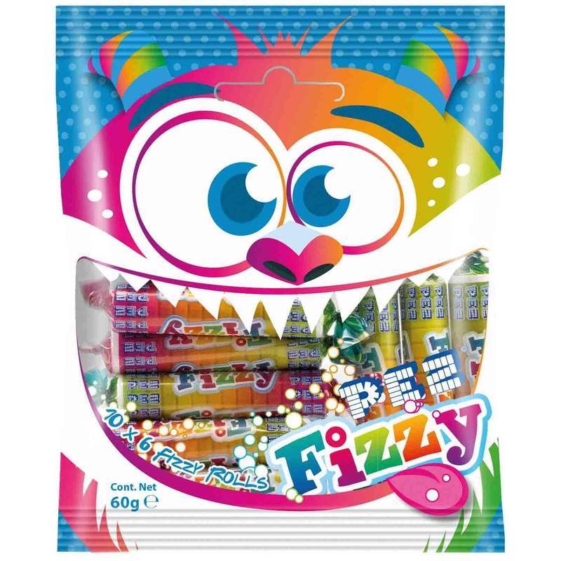 Pez Fizzy Effervescent Candy, Assorted Fruit Flavors, 10x6g = 60g