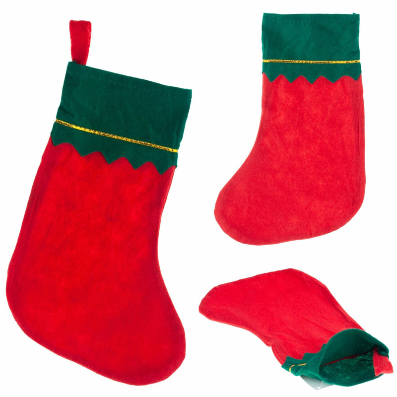 Image of Sock For Gifts Fabric Without Pattern Smooth Christmas Stocking Of Eco