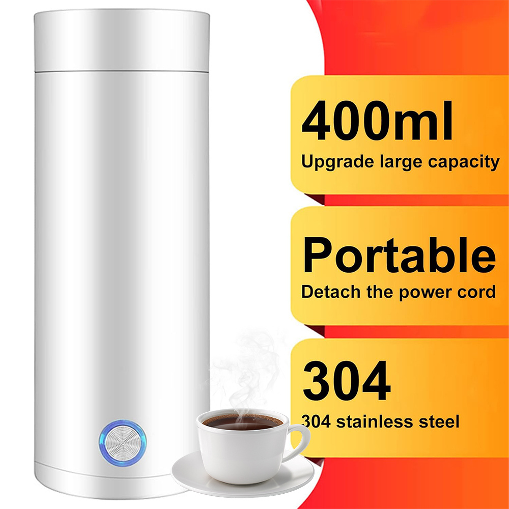 TEMU Travel Kettle, 400ml Portable Electric Kettle Coffee Tea Hot Water Boiler Bottle, 3 In 1 Mini Electric Kettle, Automatic Shut Tea Kettle, Water