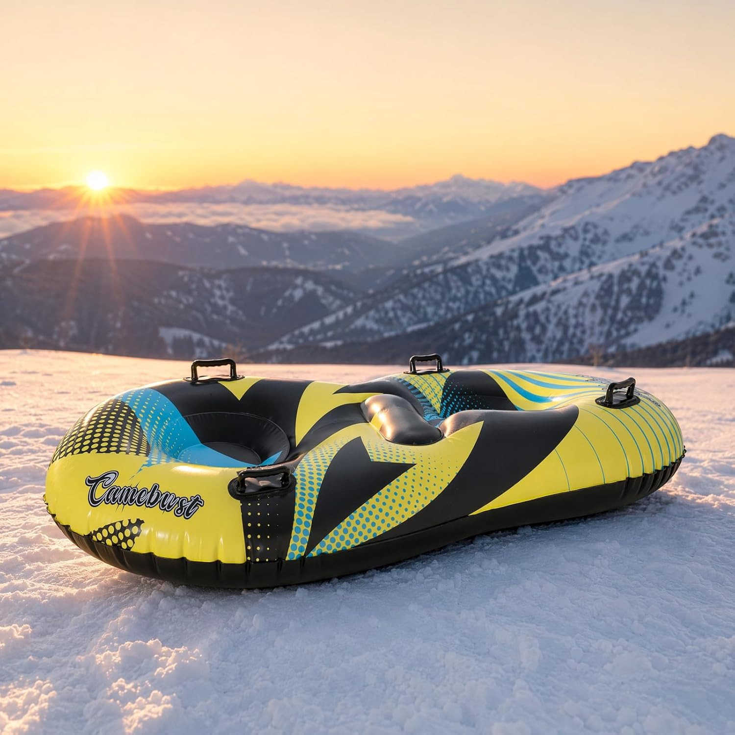Image of Inflatable For 2 People, Double Pvc Sled, Tire For Winter, Sledding, And Outdoor Activities