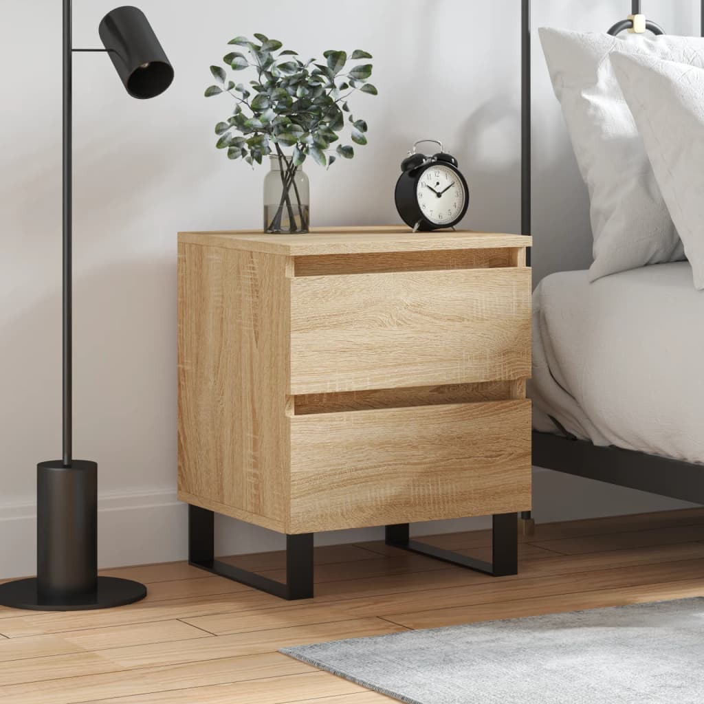Image of Vidaxl Nightstand, Bedside Cabinet With Storage, Dresser For Bedroom, Nightstand Side Table Storage Night Cabinet, Oak Wood Material