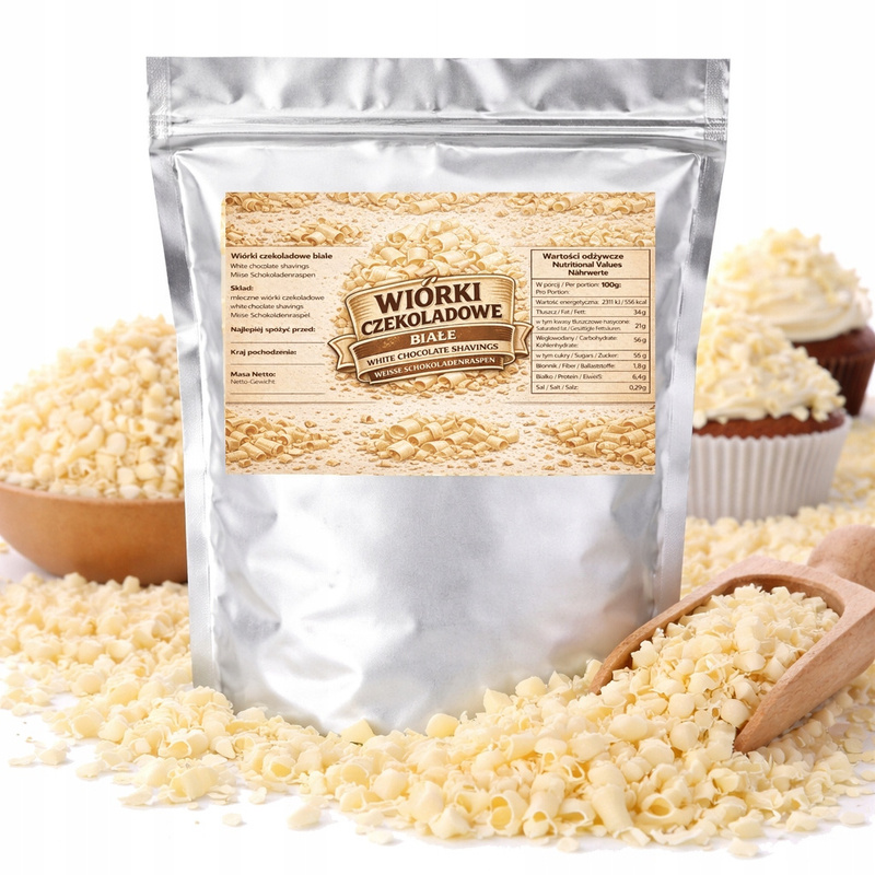 Image of White Chocolate Sprinkles - Topping For Cakes, Pastries And Grandma's Desserts 100g