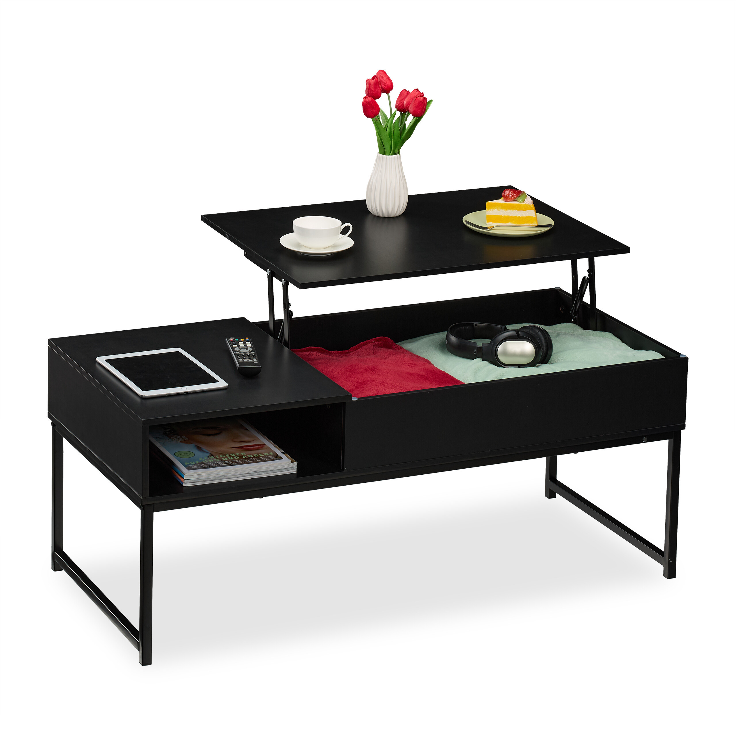 Coffee Table In Black - (w)110 X (h)45 X (d)50 Cm