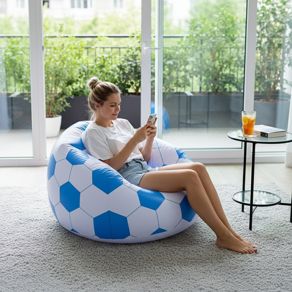 Multicoloured Inflatable Sofa with Manual Air Pump