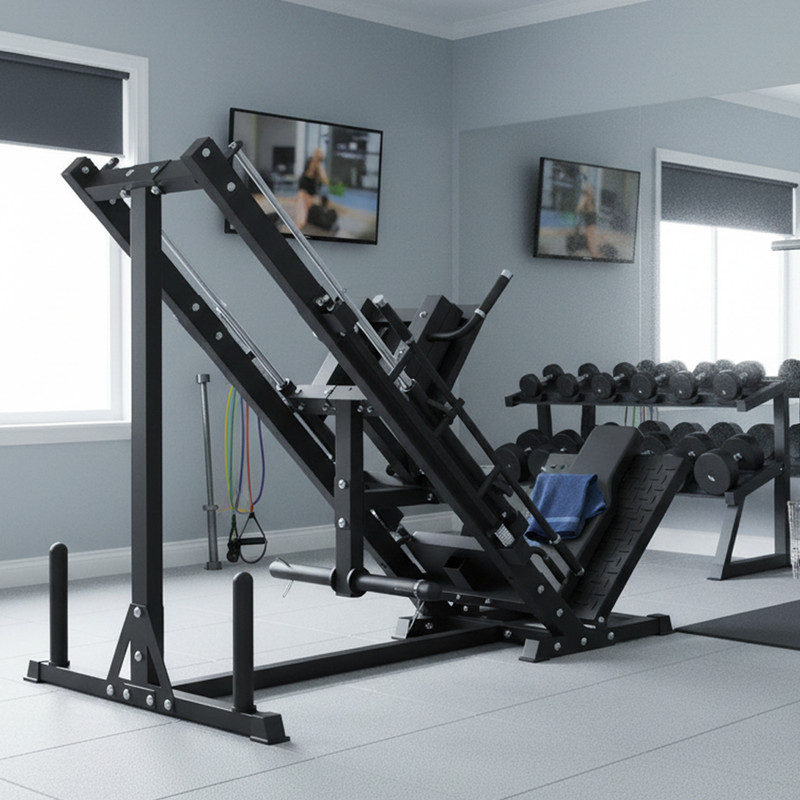 Leg Press and Hack Squat Machine with 30kg Tri-Grip Plates