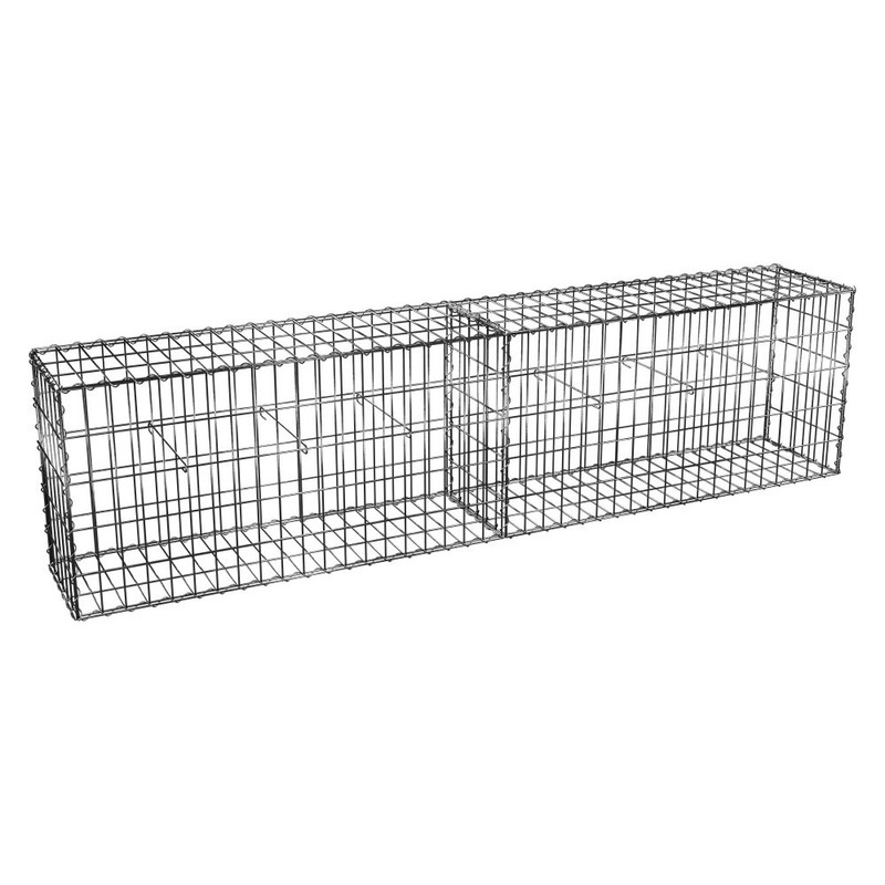 TEMU Gabion dimensions 200x50x30cm - Mur avec pierres - Mur de soutènement - Paroi Bordure de jardin - avec et entretoises