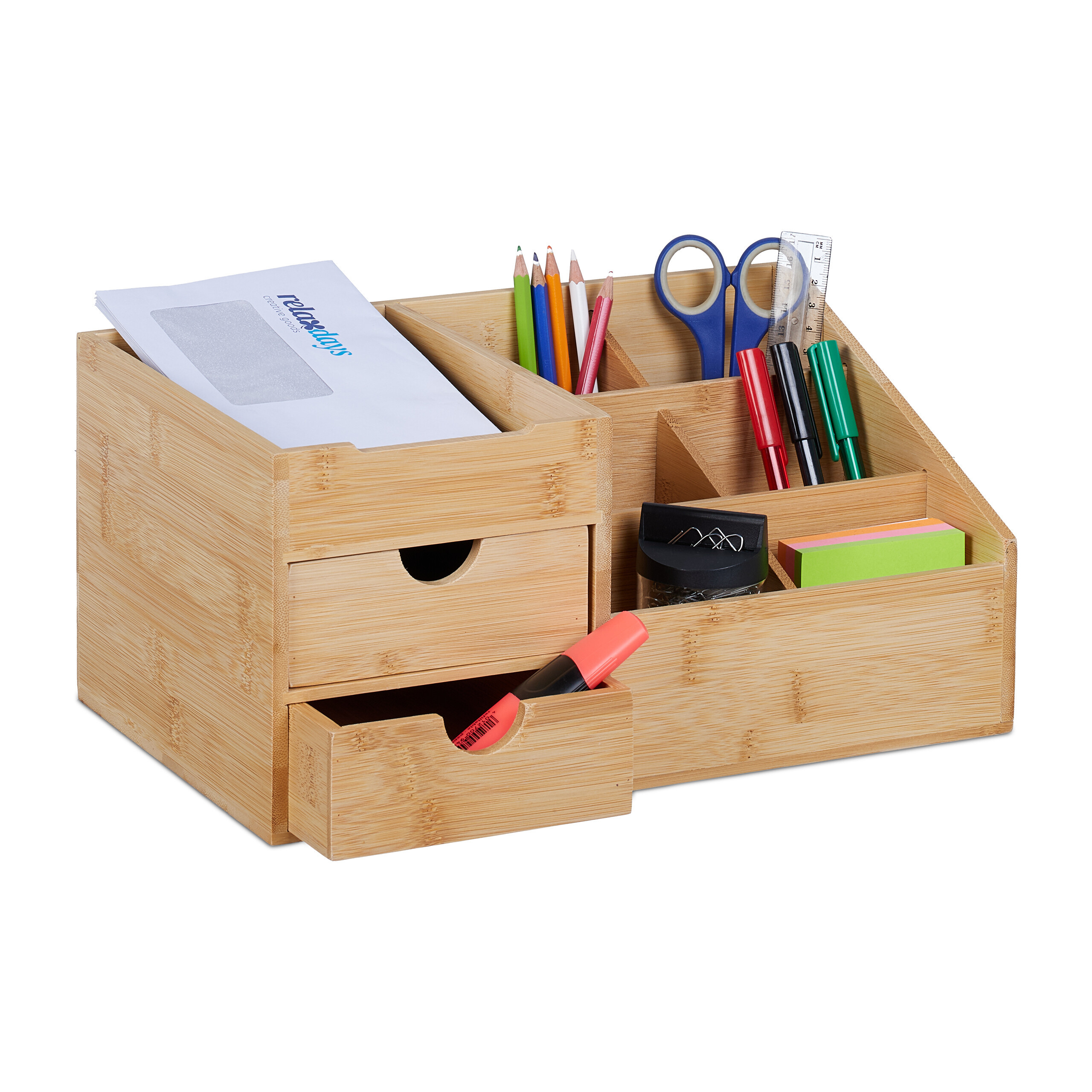 Image of Desk Organizer In Natural - (w)33 X (h)15.5 X (d)20.5 Cm