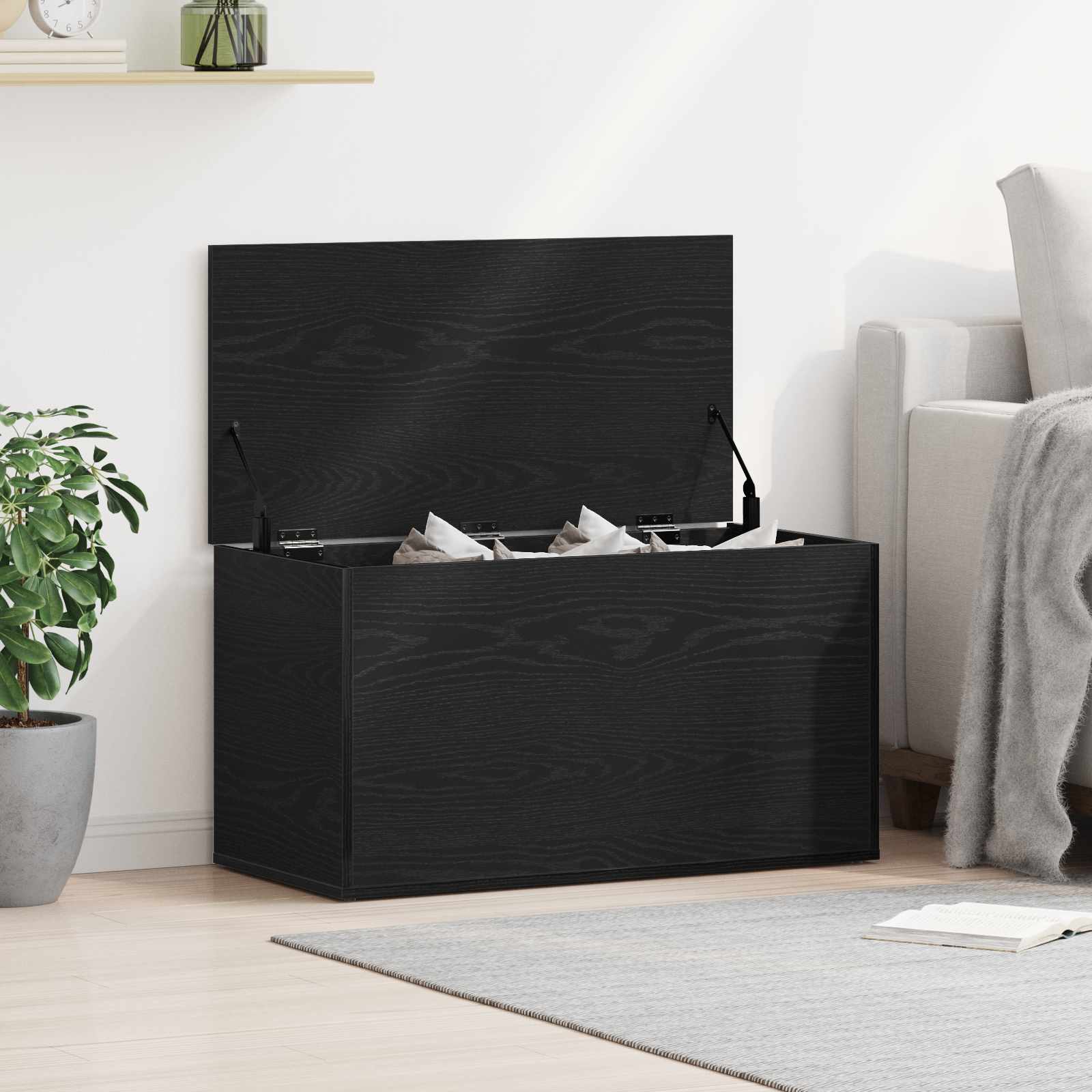 Image of Storage Box Rectangular Box Inner Organizer Storage Chest Home Storage Living Room Organizer Storage Functional Furniture Organizer Box Compact Storage Space