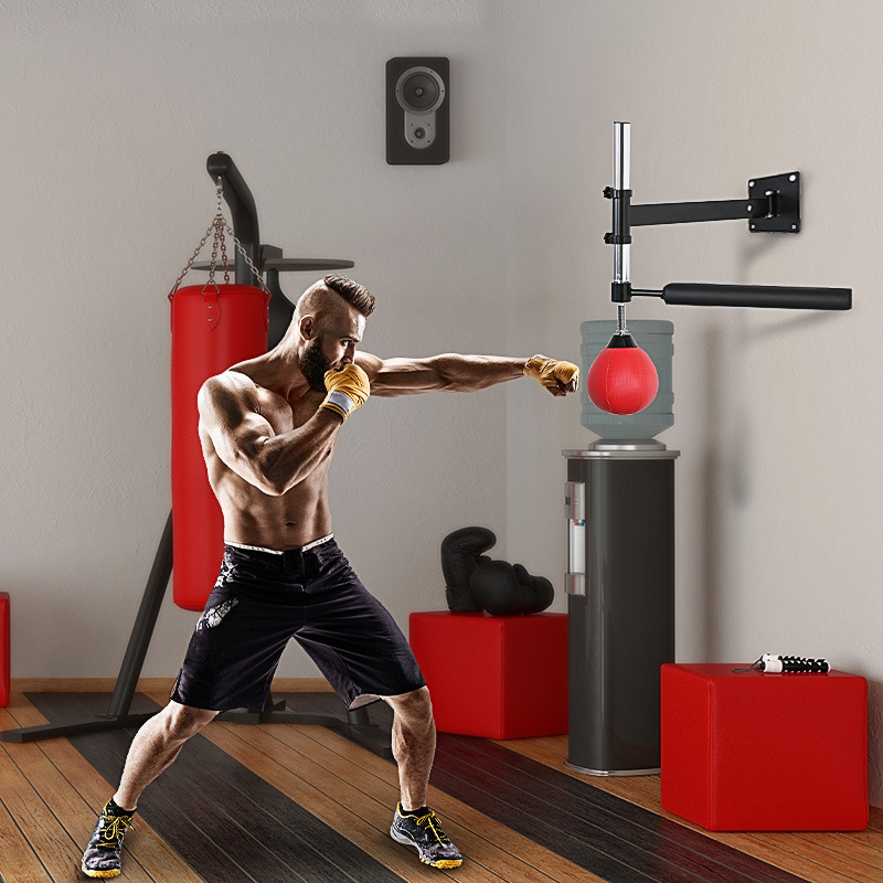 Homcom Boxing Frame Boxing Mount Height Adjustable With Rotatable Reflex Bar Foldable For Adults And Teenagers