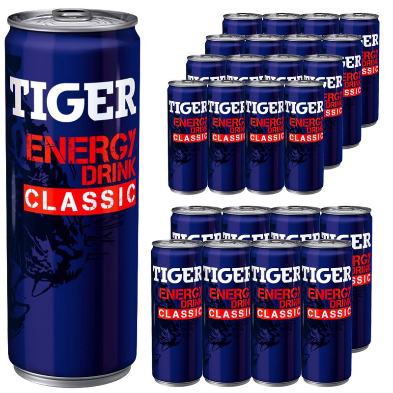 TEMU Tiger Energy Drink Classic Carbonated Energy Drink 250 Ml X 24pcs