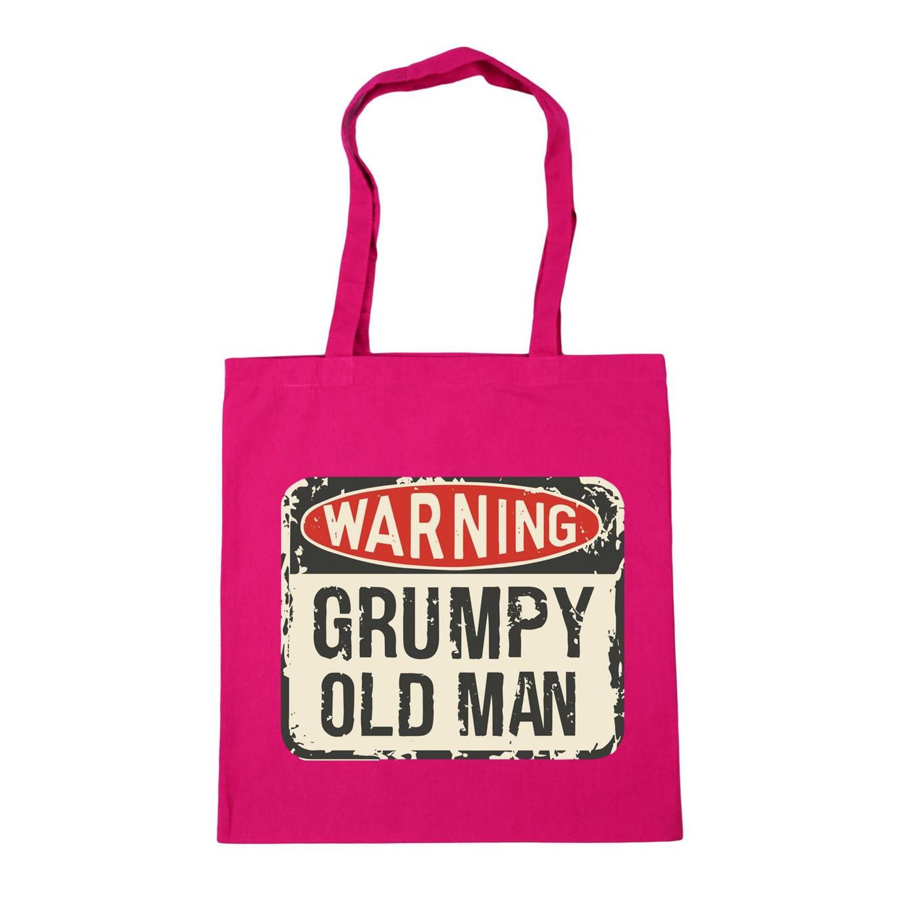 Warning Grumpy Old Man Funny Tote Shopping Gym Beach Bag