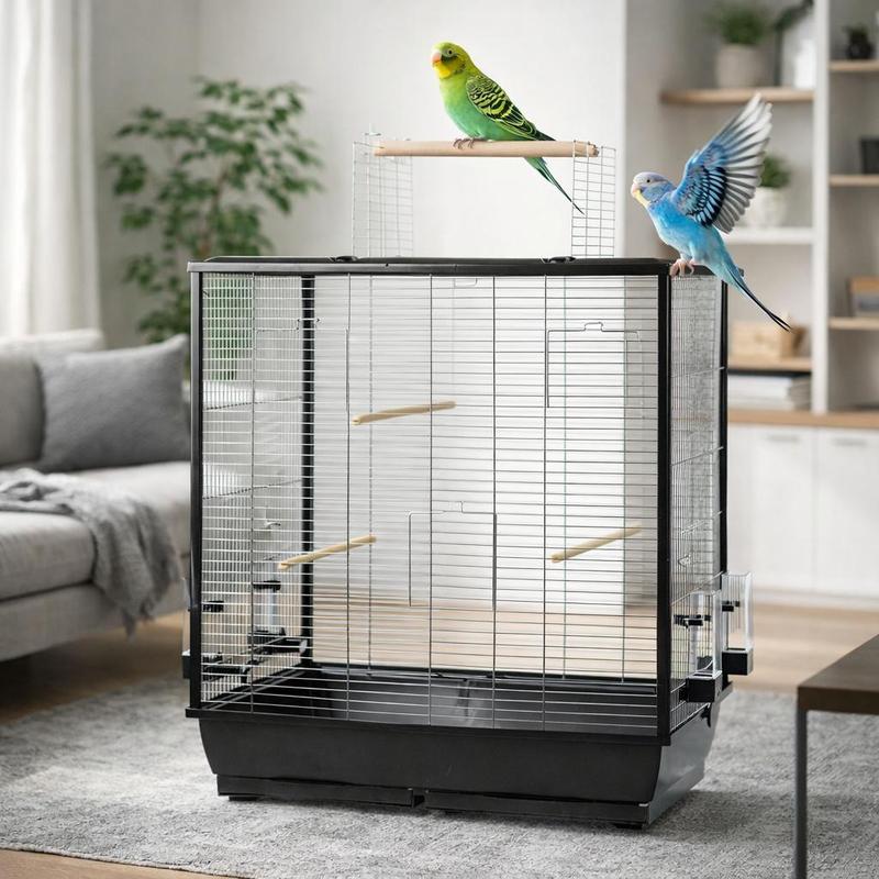Image of Large Bird Cage For Budgies, , And Cockatiels With Outdoor Perch