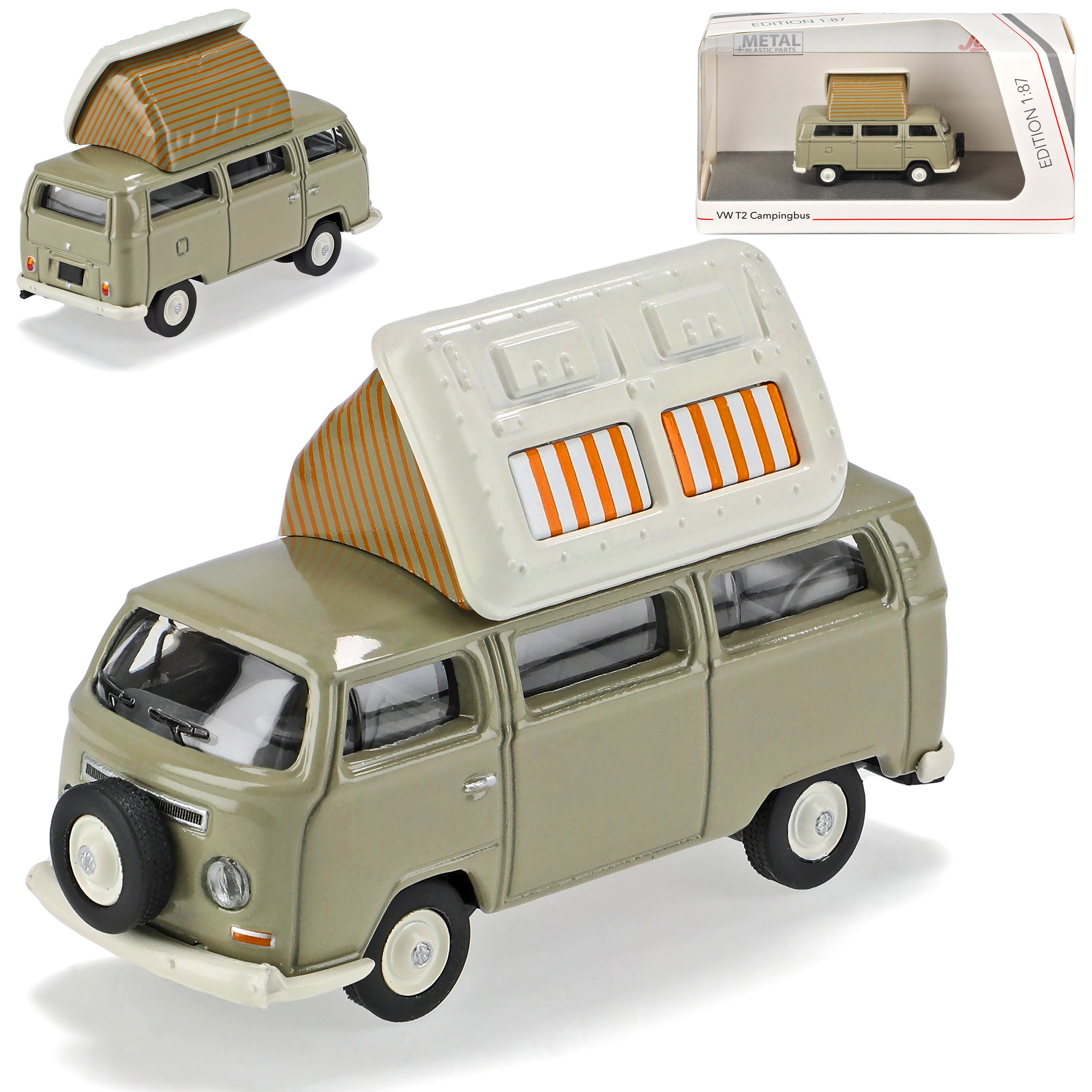 Vw T2 Camping Bus Gray 1967-1979 H0 1/87 Schuco Model Car