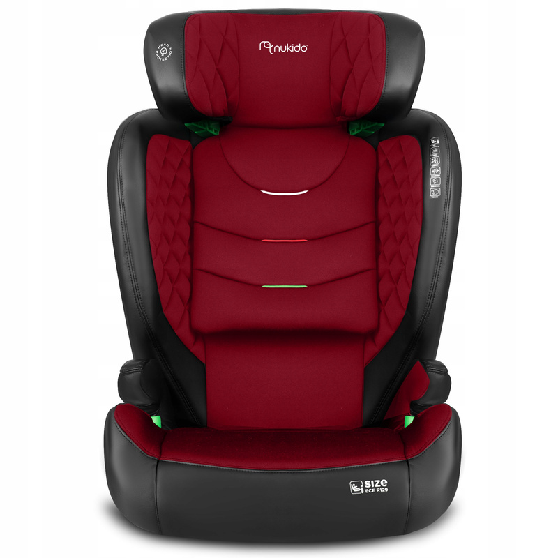 Nukido Louis i-Size Auto Sjedalica 15-36kg ISOFIX, 100-150cm Visina, 4-12 Godina, Crvena, Podesivi Naslon za Glavu i Nagib, Pranje Navlake, Bočna Zaštita od Udarca