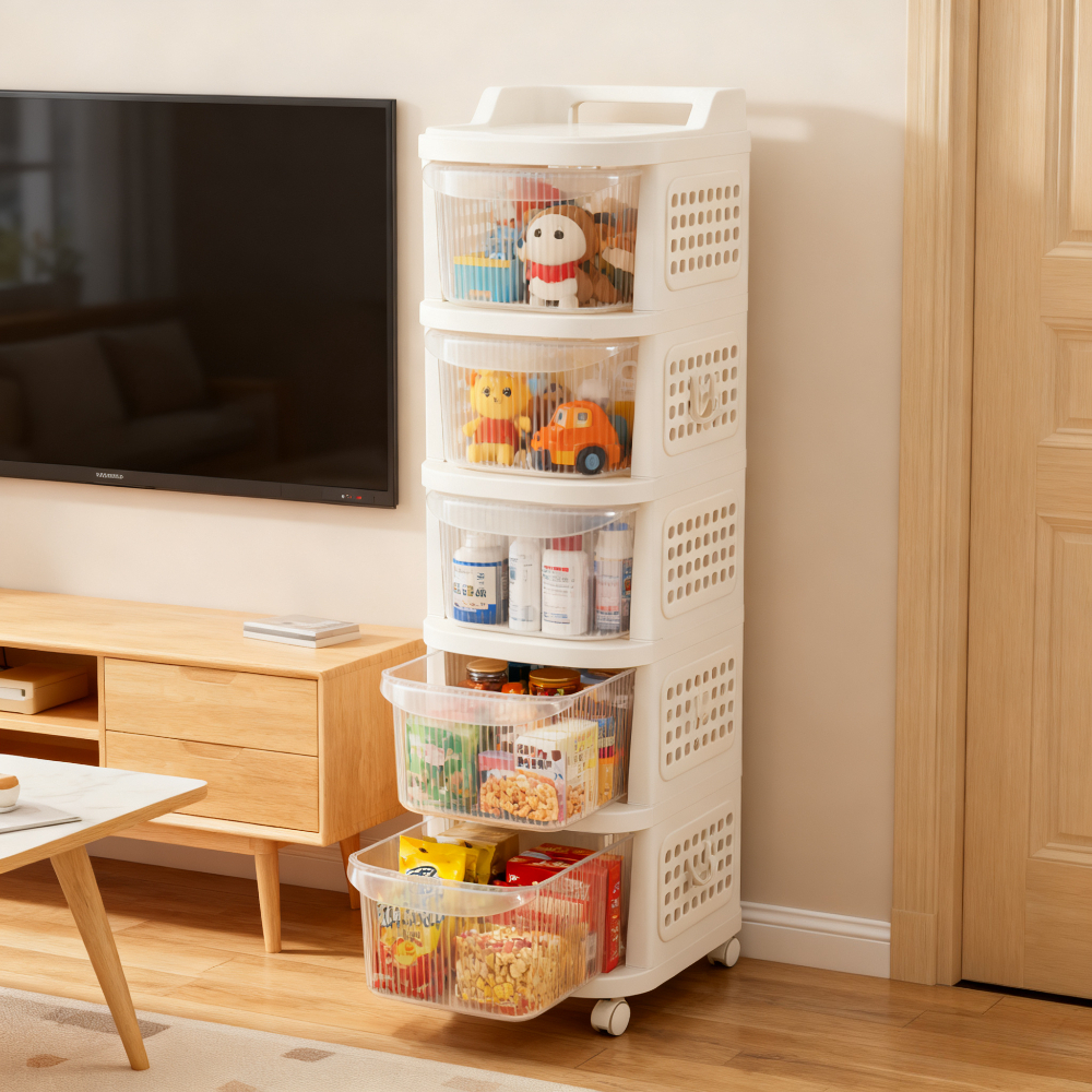 5 Layers Multipurpose Rolling Plastic Drawer Storage Cabinet