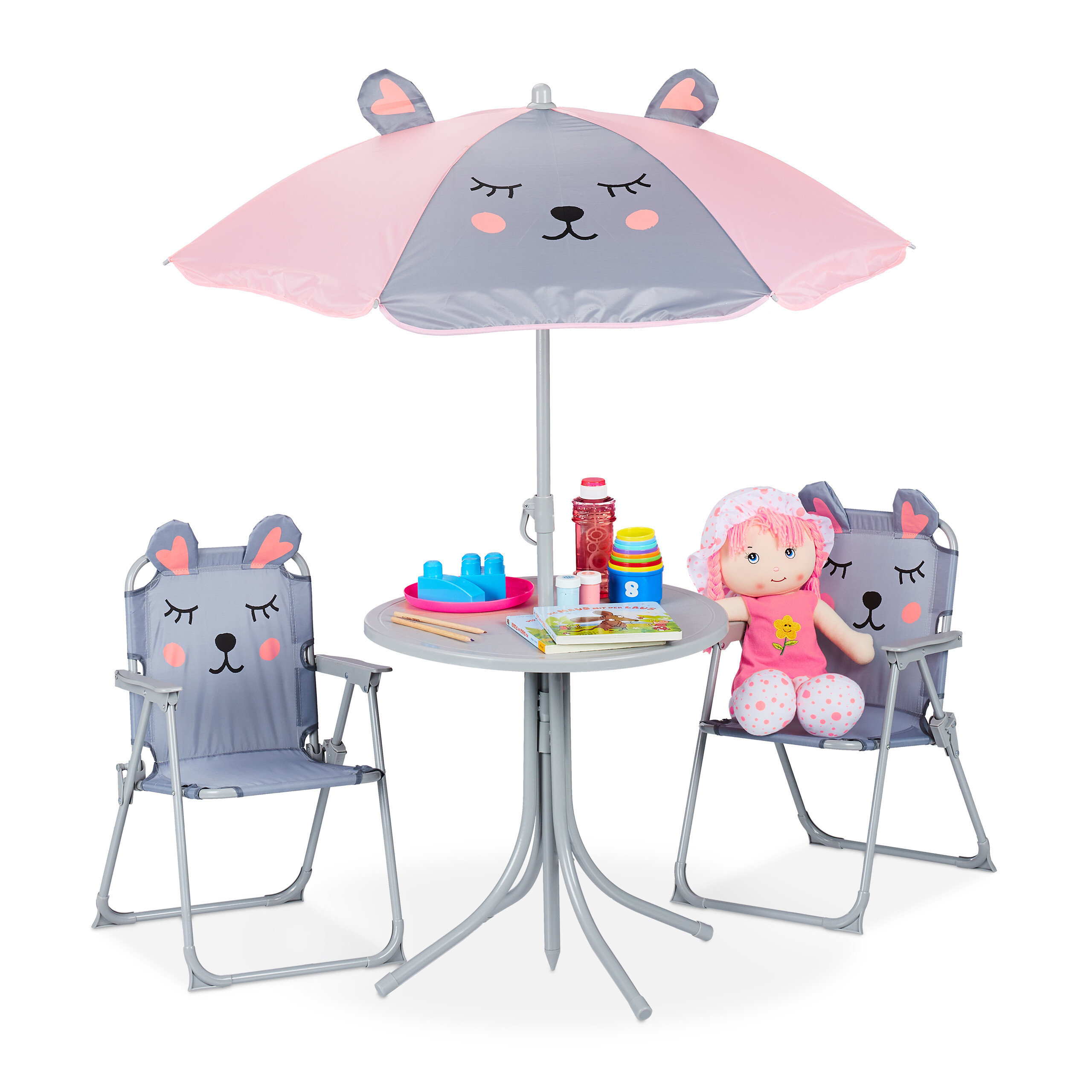 Camping Children's Seating Group "mouse" In Grey