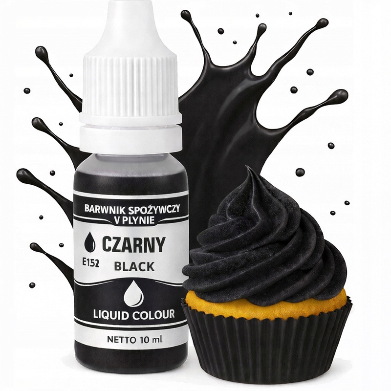 Image of Food Coloring In Liquid, Black Food Coloring For Cake, Pastry, Ice Cream