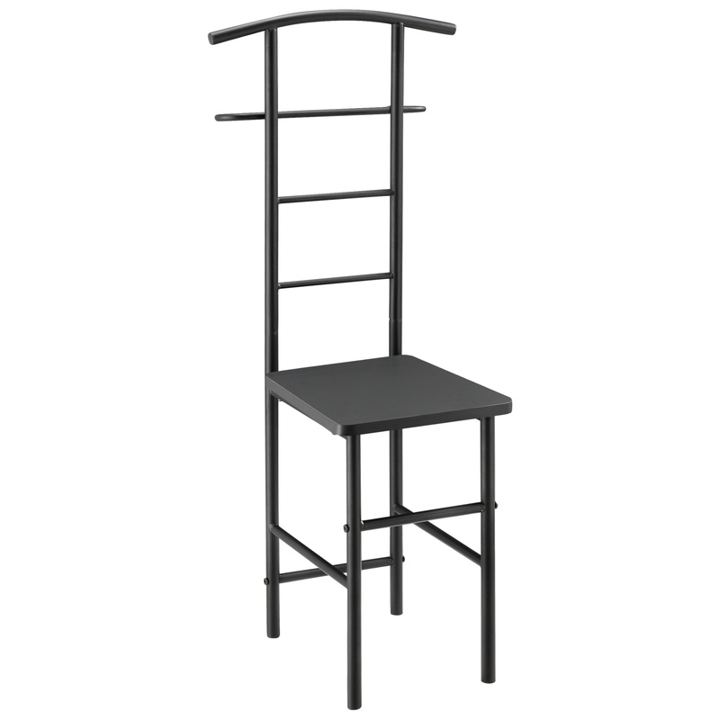 TEMU Men's Valet Stand 107 X 45 X Freestanding Clothes Rack With Hangers, Pants Holder, And Shelf, Metal Frame In Colors By En.casa