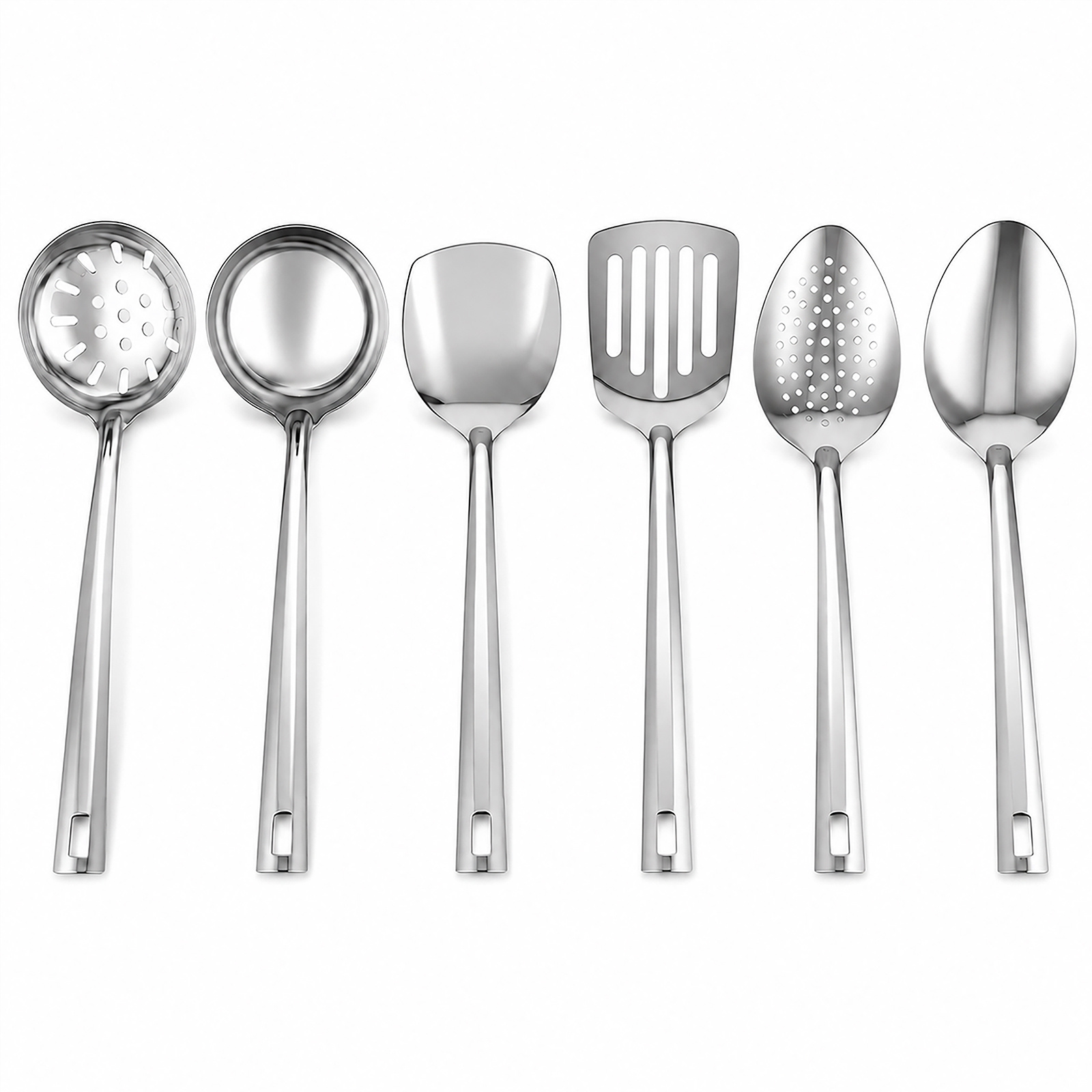 TEMU 6pcs Stainless Steel Baking Utensils Set, Food-grade Cooking Tools Kitchen Spatula Set For Mixing, Flipping, And Serving