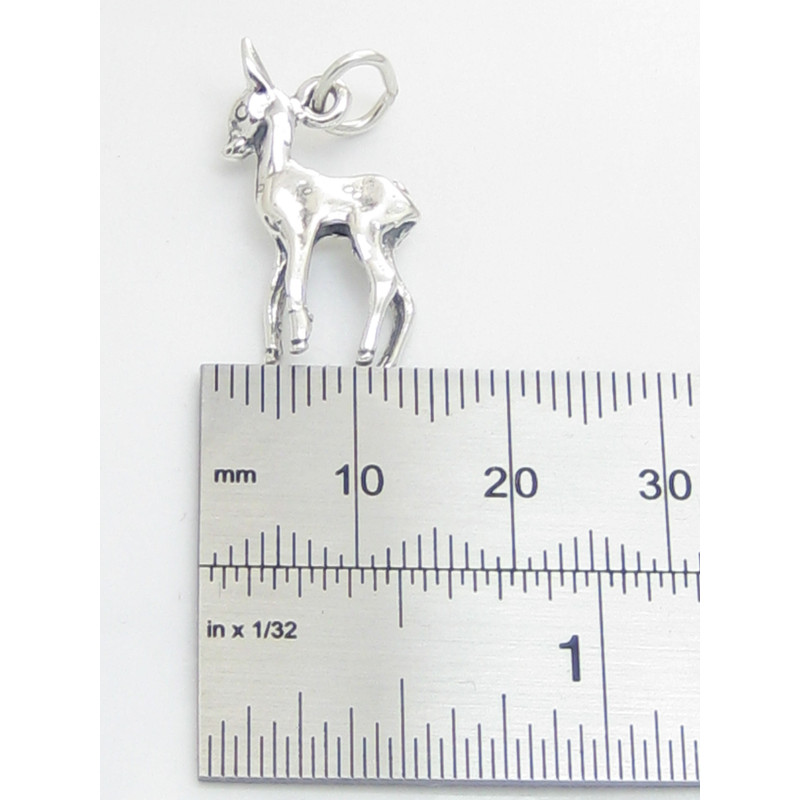 Sterling Silver Deer Charm, Elegant Addition for Jewellery