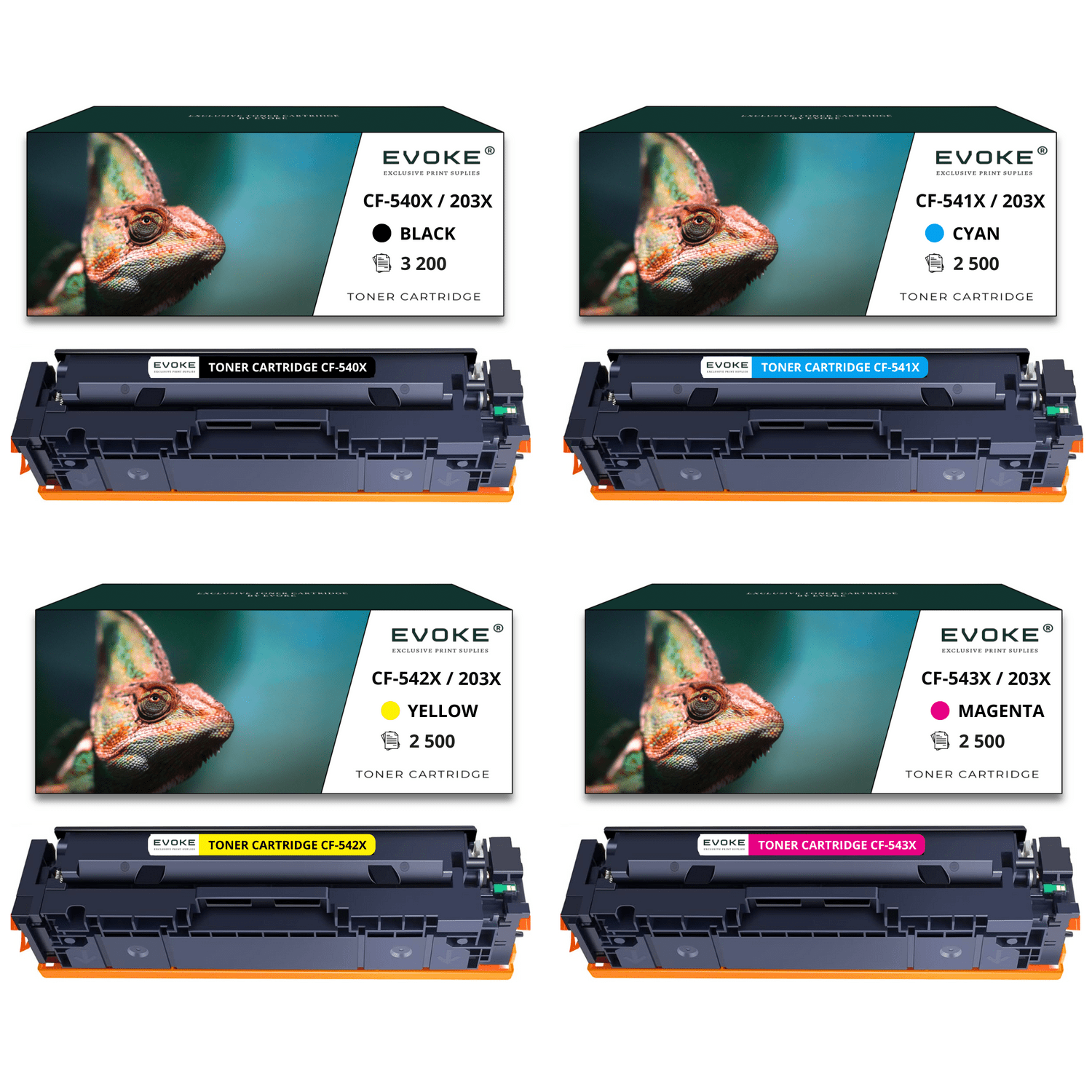 TEMU Cf540x - Cf543x Toner Compatible With / Color Laserjet Pro M254nw M280nw M281fw (cmyk Set) 10700 Pages Toner For Xl Toner Cartridges Black