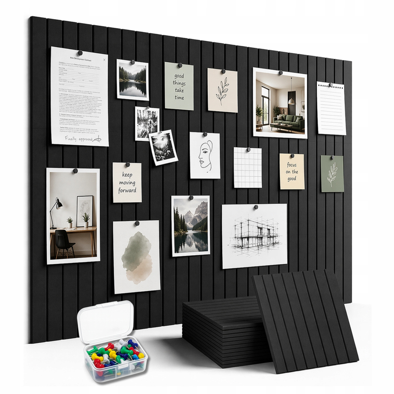 Tablica filcowa samoprzylepna 60x90 cm modułowa 6 paneli organizer ścienny do notatek zdjęć do biura pokoju dziecka…: retailer-supplied image