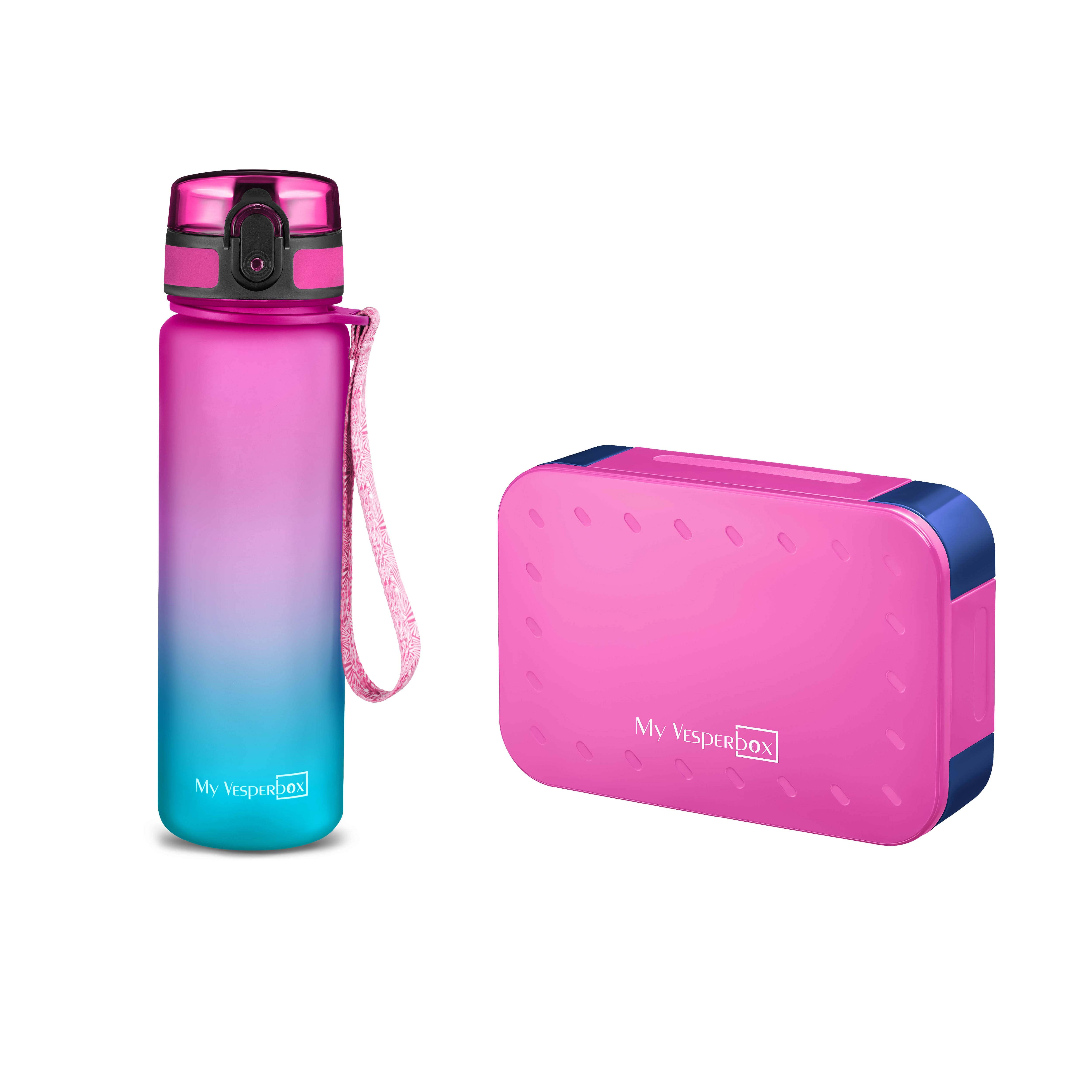 TEMU Brotdose Kinder Set – Lunchbox mit Trennfächern + Trinkflasche 500 ml auslaufsicher – Vesperdose Set für Schule, Kindergarten & Ausflug – BPA- &