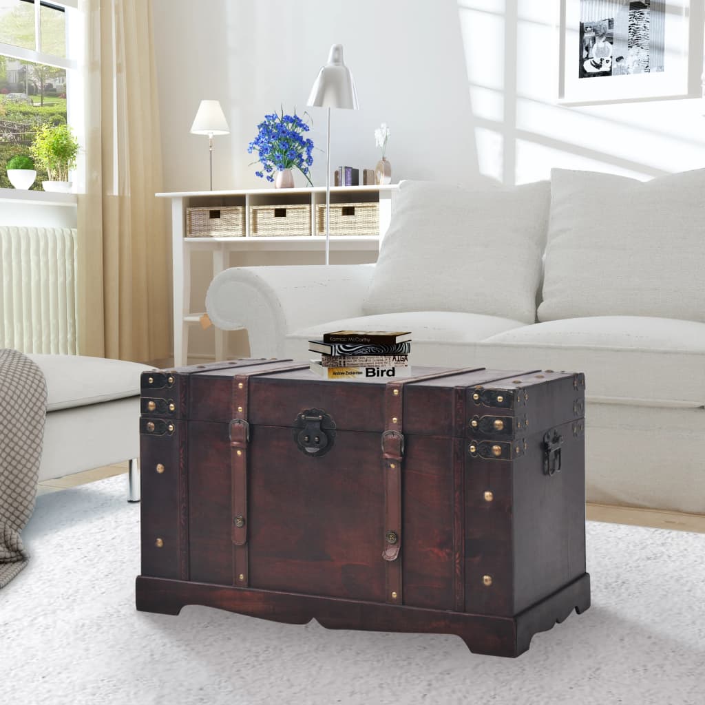 Vidaxl Wooden Chest Pirate Chest Treasure Box Storage Box