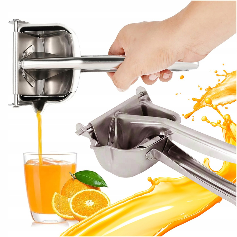 E-shop Manuelle Zitruspresse, Aluminium-Fruchtpresse für Säfte, Zitronen, Orangen, Limetten, Grapefruits, silberfarben, robuste Konstruktion aus
